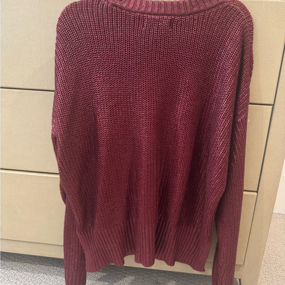 Beach Riot Callie Sweater in Merlot Shine Size Large - Picture 3 of 4